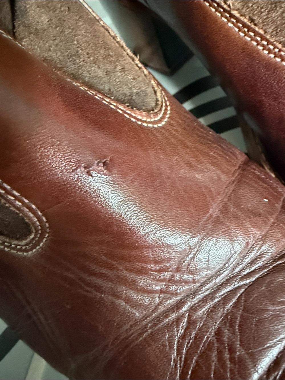 Brown Leather & Suede Western Ankle Boots MADE IN CANADA - Picture 3 of 7